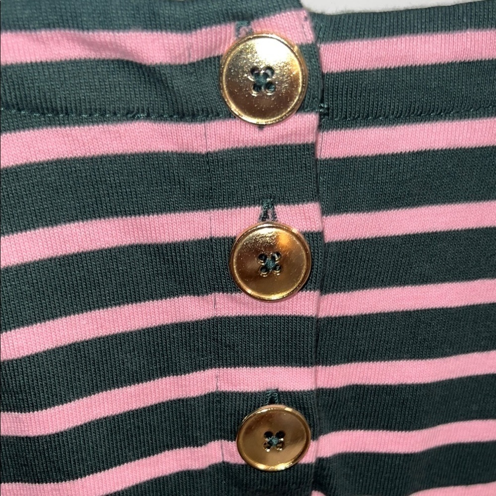 J. Crew Striped Pink and olive green J.Crew Women's Top - Small - Picture 6 of 7